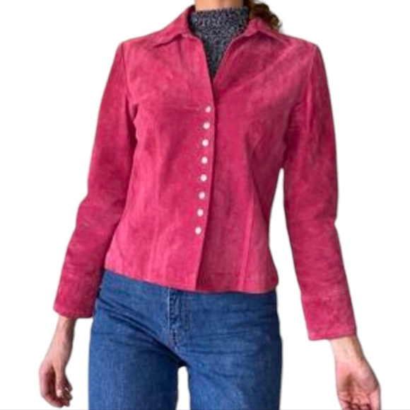 Vintage Jackets & Blazers - Vintage Live a Little Suede Jacket Size S